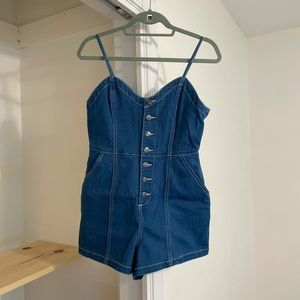 MinkPink Denim Romper